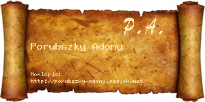 Porubszky Adony névjegykártya